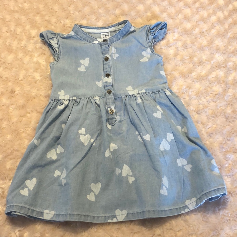 Carter’s Chambray Hearts Toddler Dress
